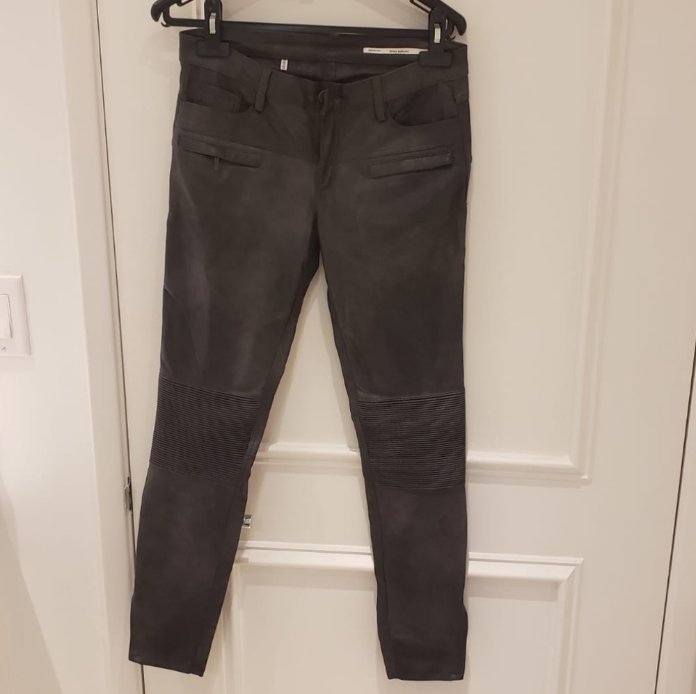 Zara dark grey biker faux leather pants.
